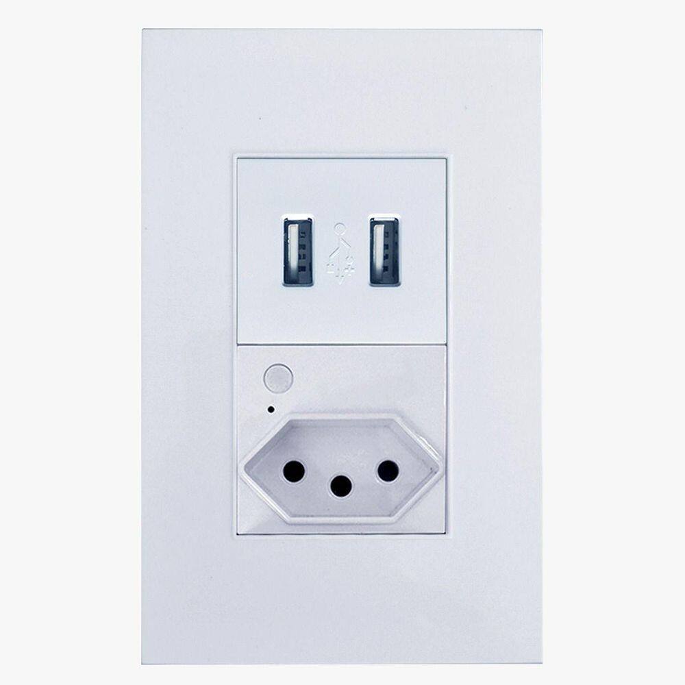 Tomada Inteligente Parede Usb Embutir 16A Interruptor Jwcom