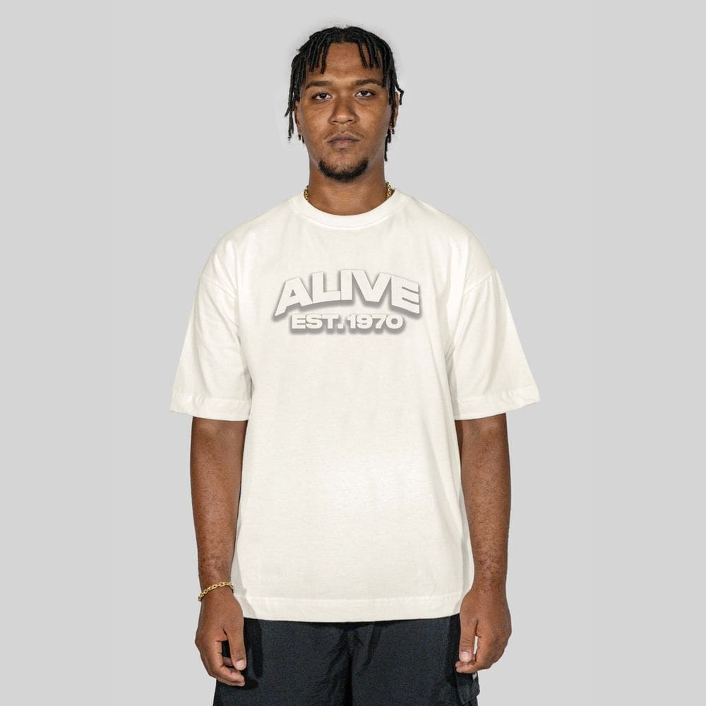 Camiseta Alive Oversized Shadow Off White
