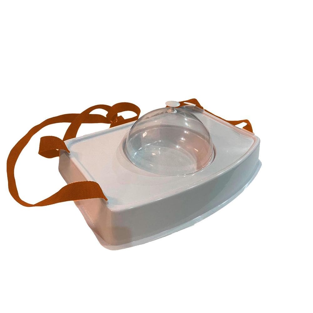 Bandeja Degustação Tampa - Modelo Cloche Alça Na Cor Laranja