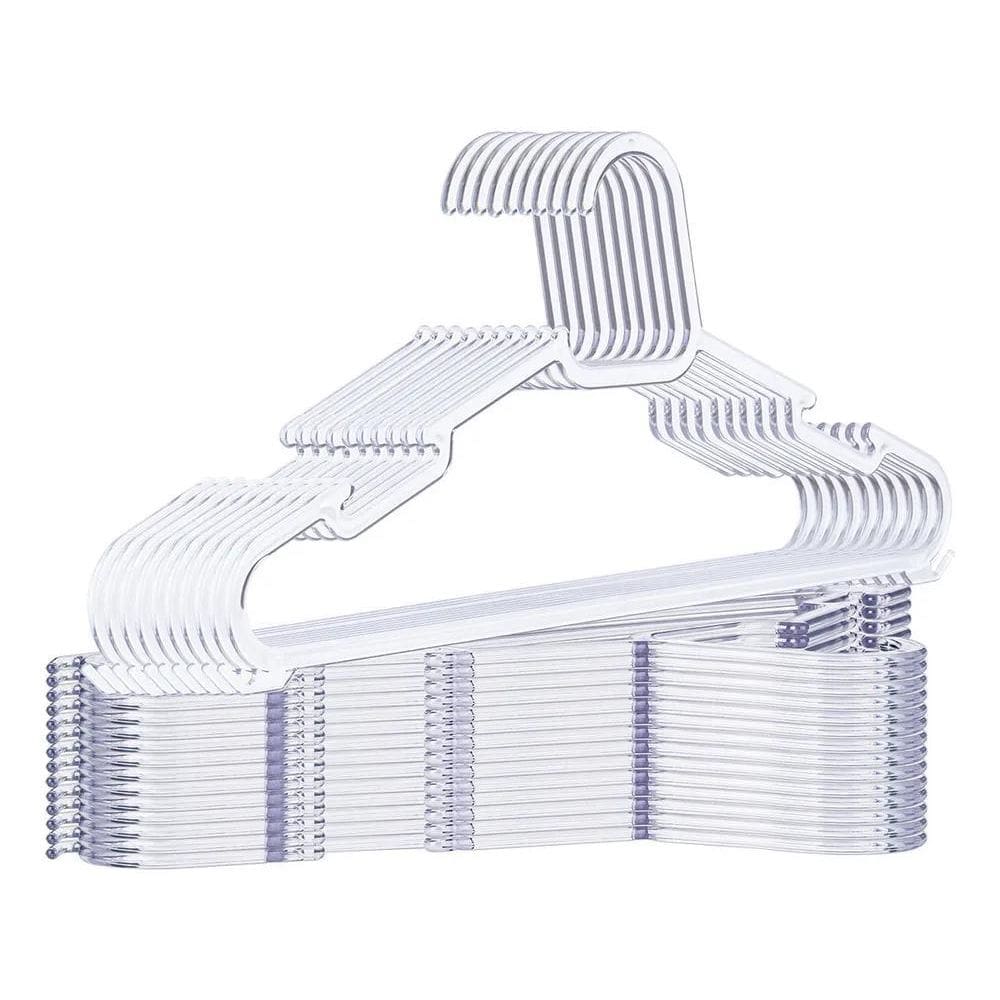 3X Kit 50 Cabides De Acrilico Transparente Gm Godinho Móveis