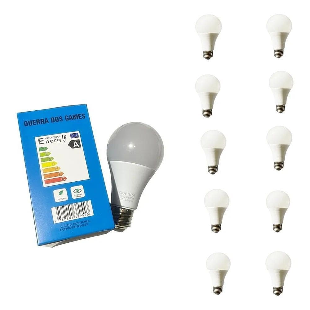 3X Kit 10 Lâmpada Bulbo Led 5W Lumens Luz Branca Guerra Dos
