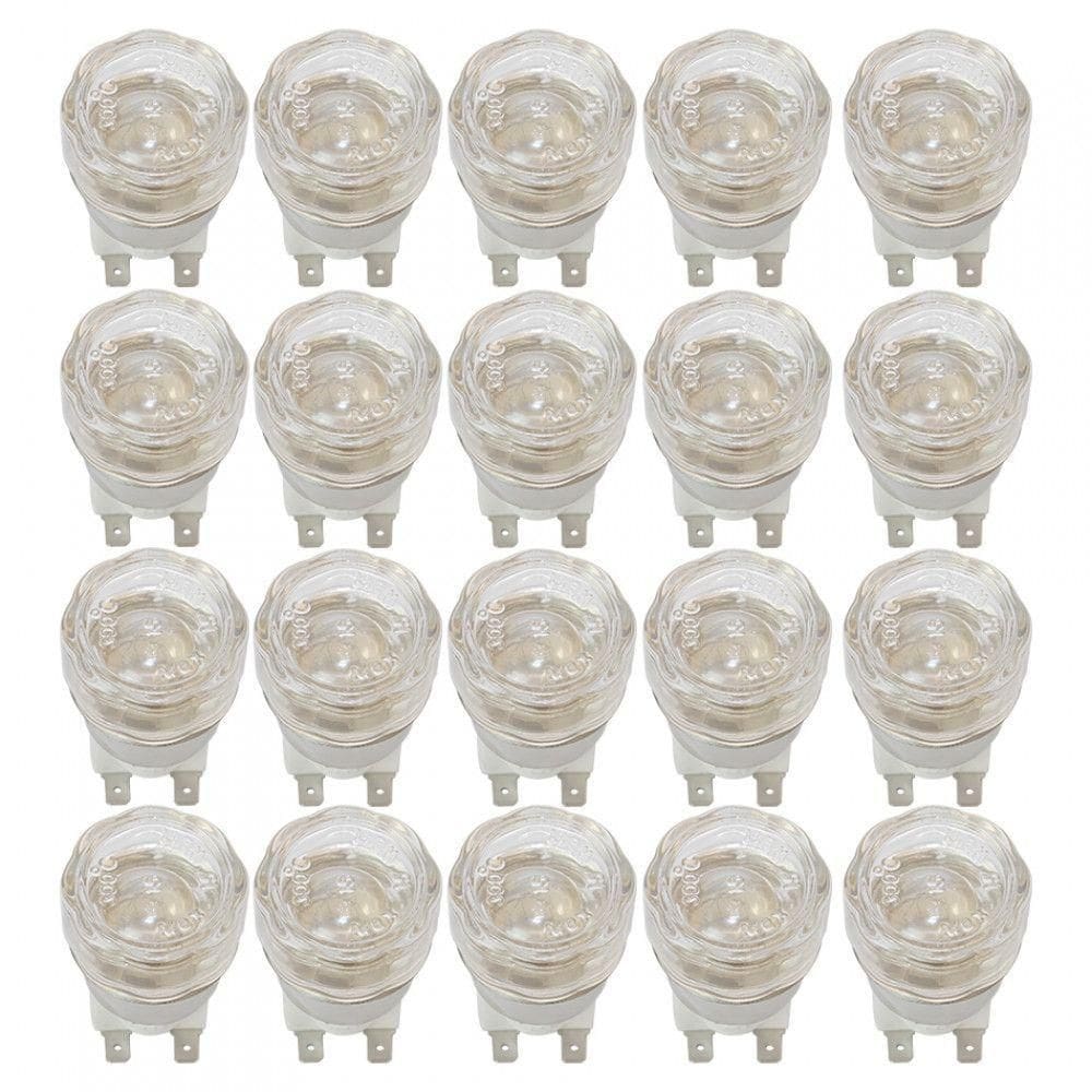 Kit Lâmpada Com Protetor Para Forno Embutir 220V - 20 Peças Branco 220V