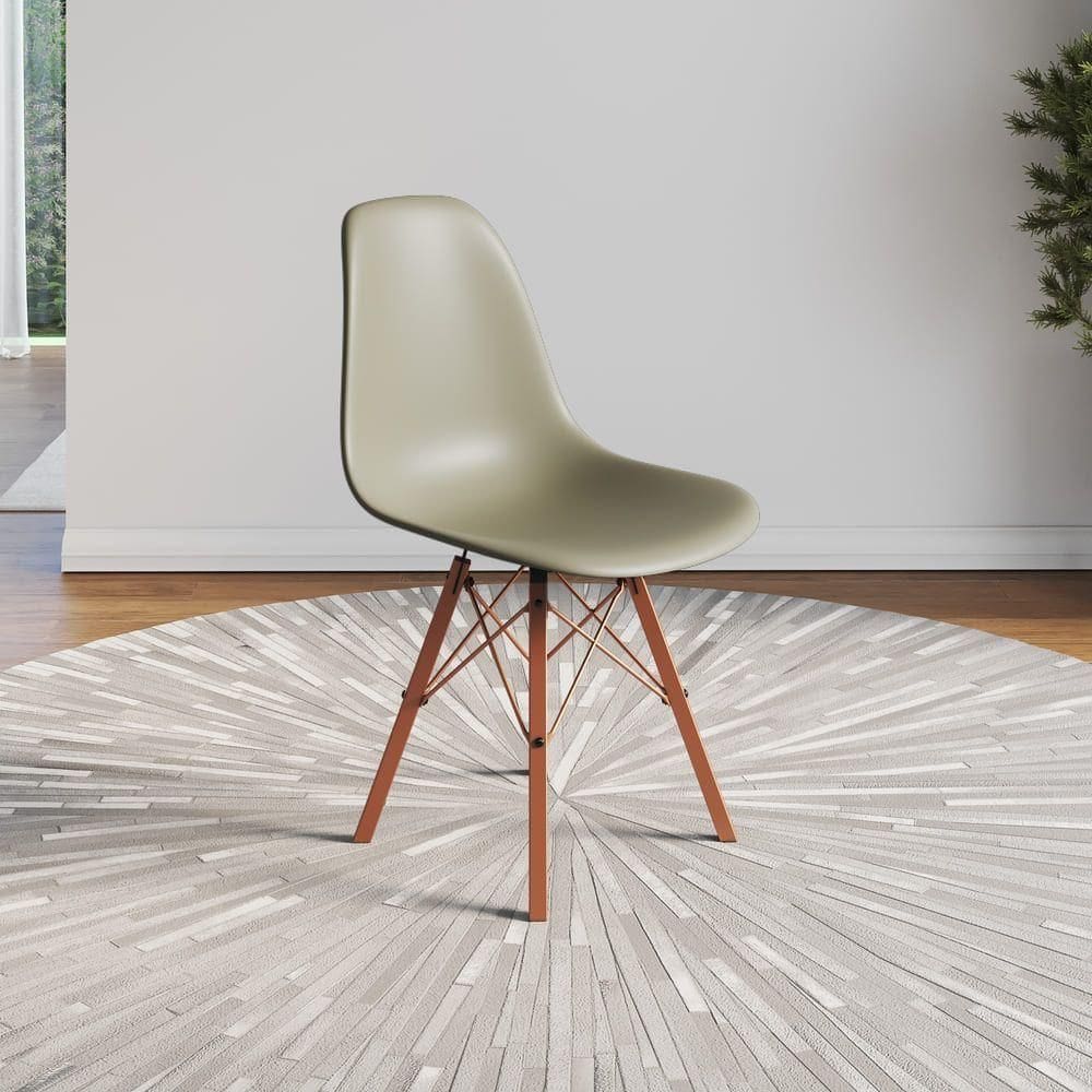 Cadeira Eames Estilo Moderno Em Ferro Cobre Com Assento Fendi