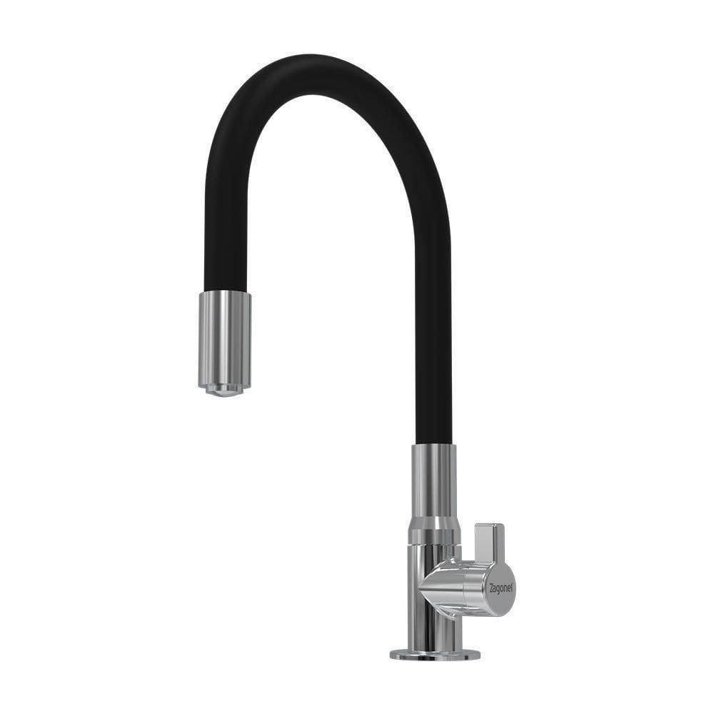 Torneira Zagonel Motion Flexível De Bancada Preta