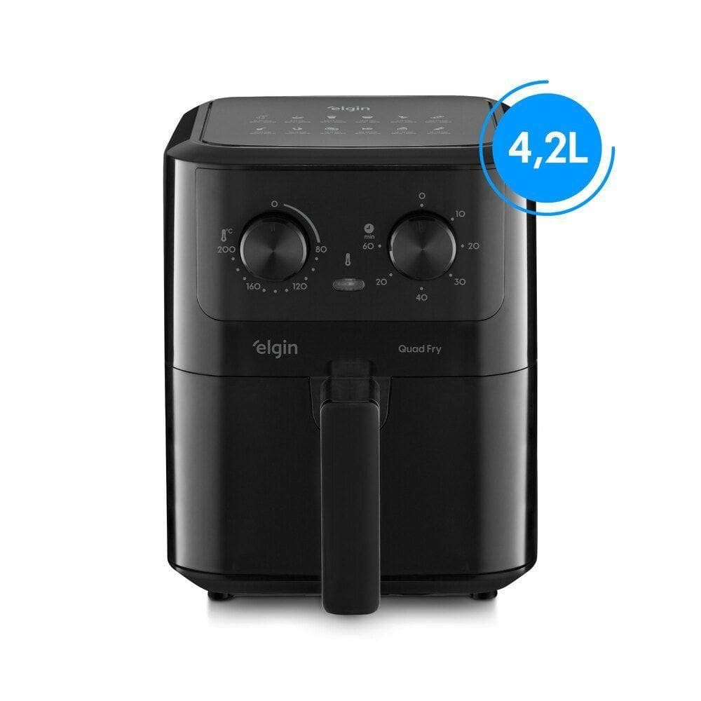 Fritadeira Air Fryer Quad Fry 1.400W 4,2L Preta Com Tecnologia Air Circuit 360° 220V