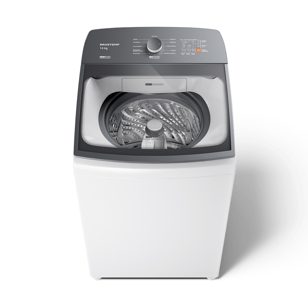 Máquina de Lavar Branca 14kg Brastemp com Smart Sensor e Lavagem Rápida - BWJ14AB