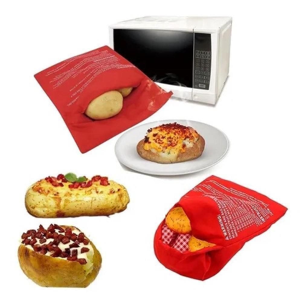 Saco Assar Batatas Microondas Cozinhar Legumes Bolsa Multiuso Lavavel Sem Oleo Potato Express