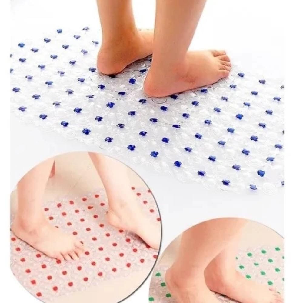 Tapete Box Chuveiro Antiderrapante Chao Banho Banheiro Grande Pvc Ventosas Higienico Massagem