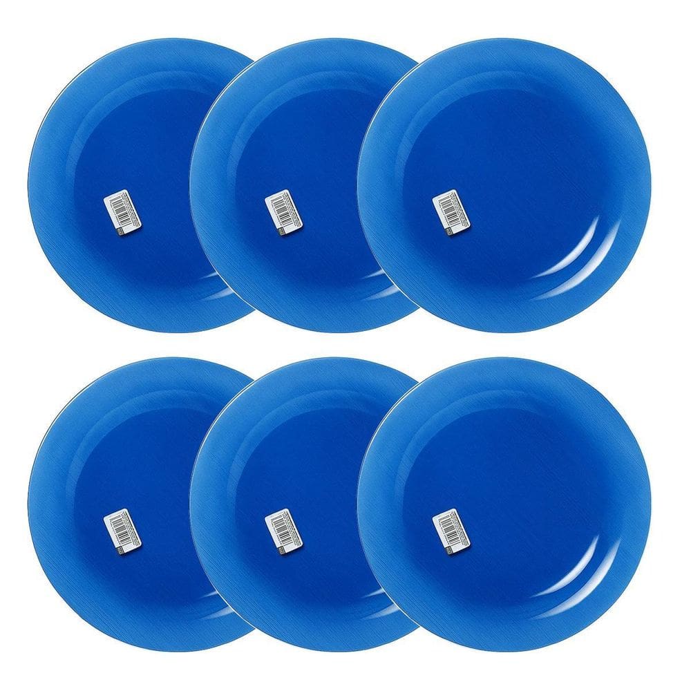 Prato Raso De Vidro Diamante Sky Azul 22,4Cm 6Un Nadir 5837