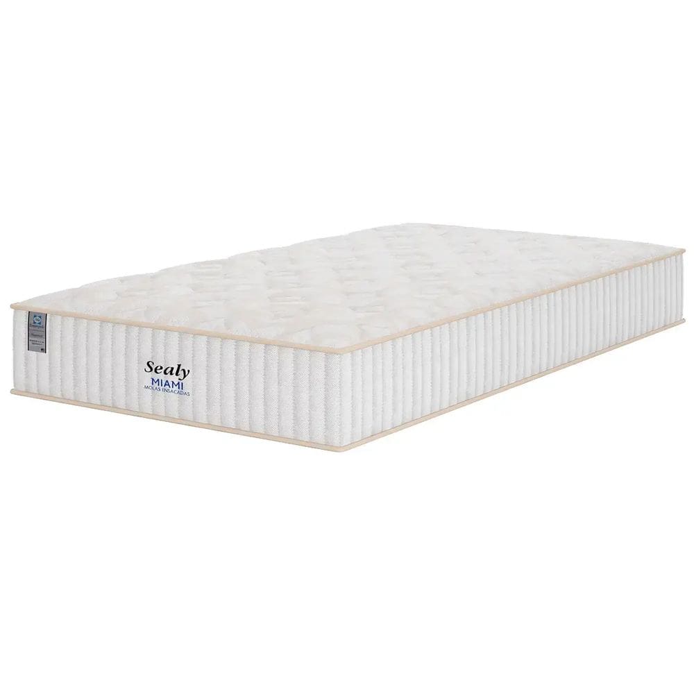 Colchão Miami Solteirão Com Molas Ensacadas 26x188x108 Sealy Cor Bege