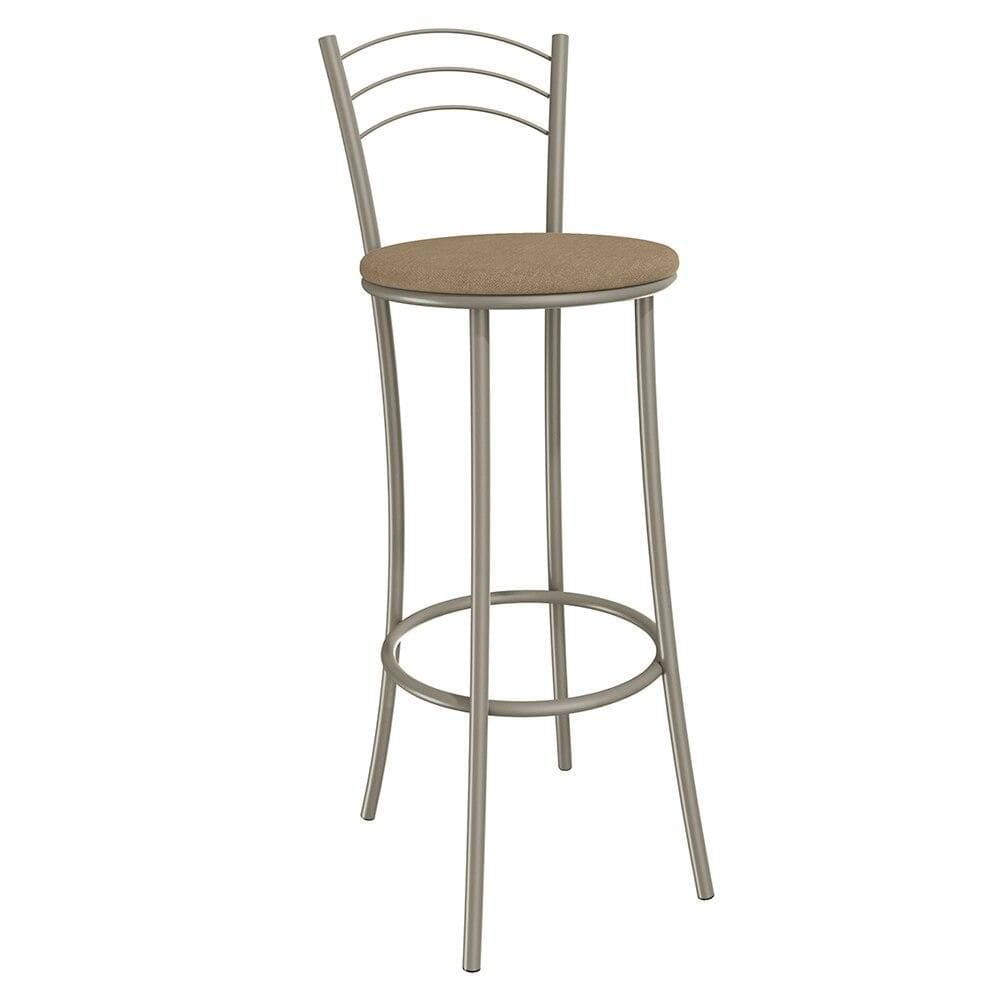 Banqueta Kappesberg Petra, Nikel e Couro Marrom