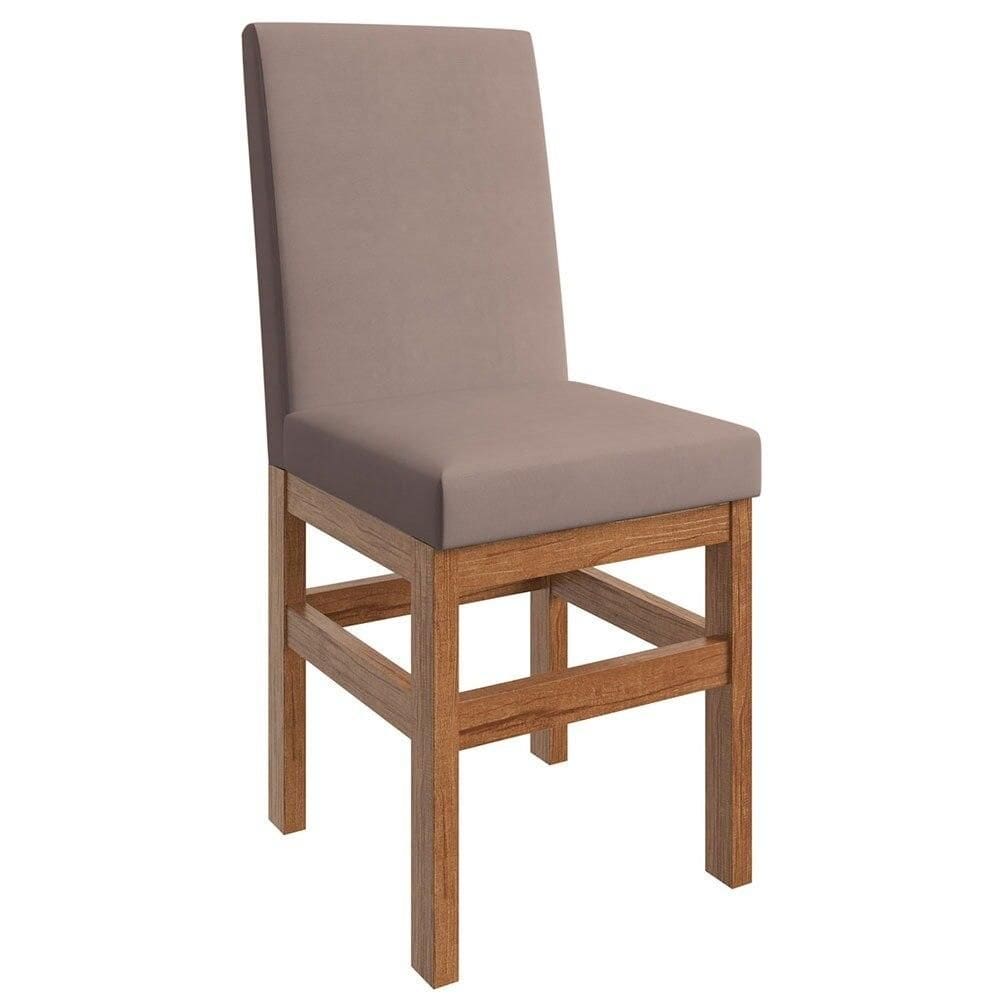 Cadeira de Jantar Estofada, Zamarchi 14 , Madeira Maciça e Mista, Canela e Rosé