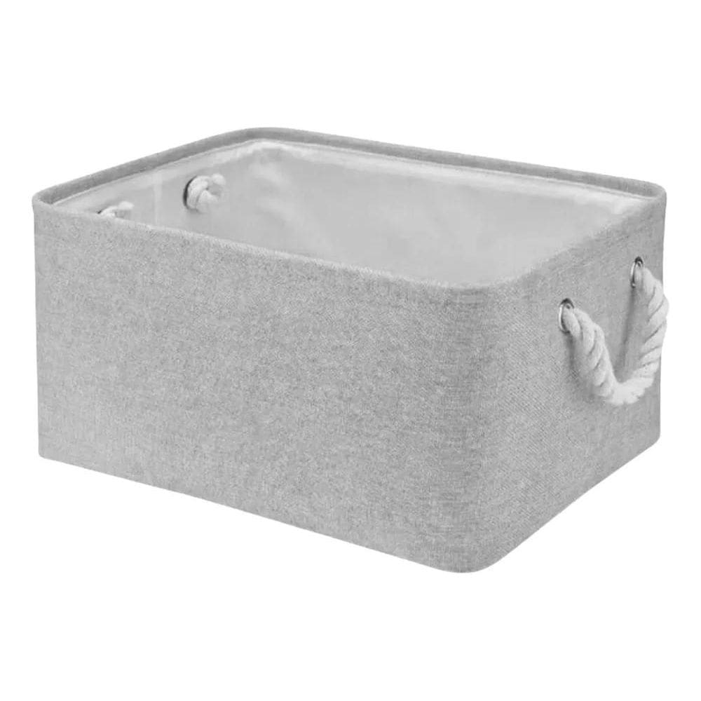 10X Caixa Cesto Organizador De Tecido Linho Dobrável 42X32X