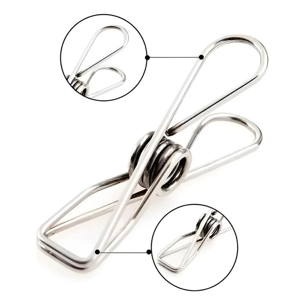 2X Kit 20 Prendedor Pregador Aço Inox De Roupas E Embalagens