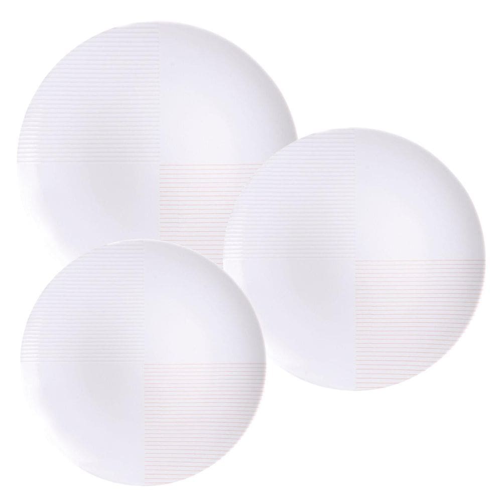 Aparelho De Jantar Jogo Pratos Kit 12 Peças Grid Porcelana