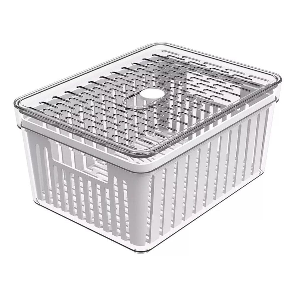 Organizador De Geladeira Pequeno Frutas Legumes Com Cesto