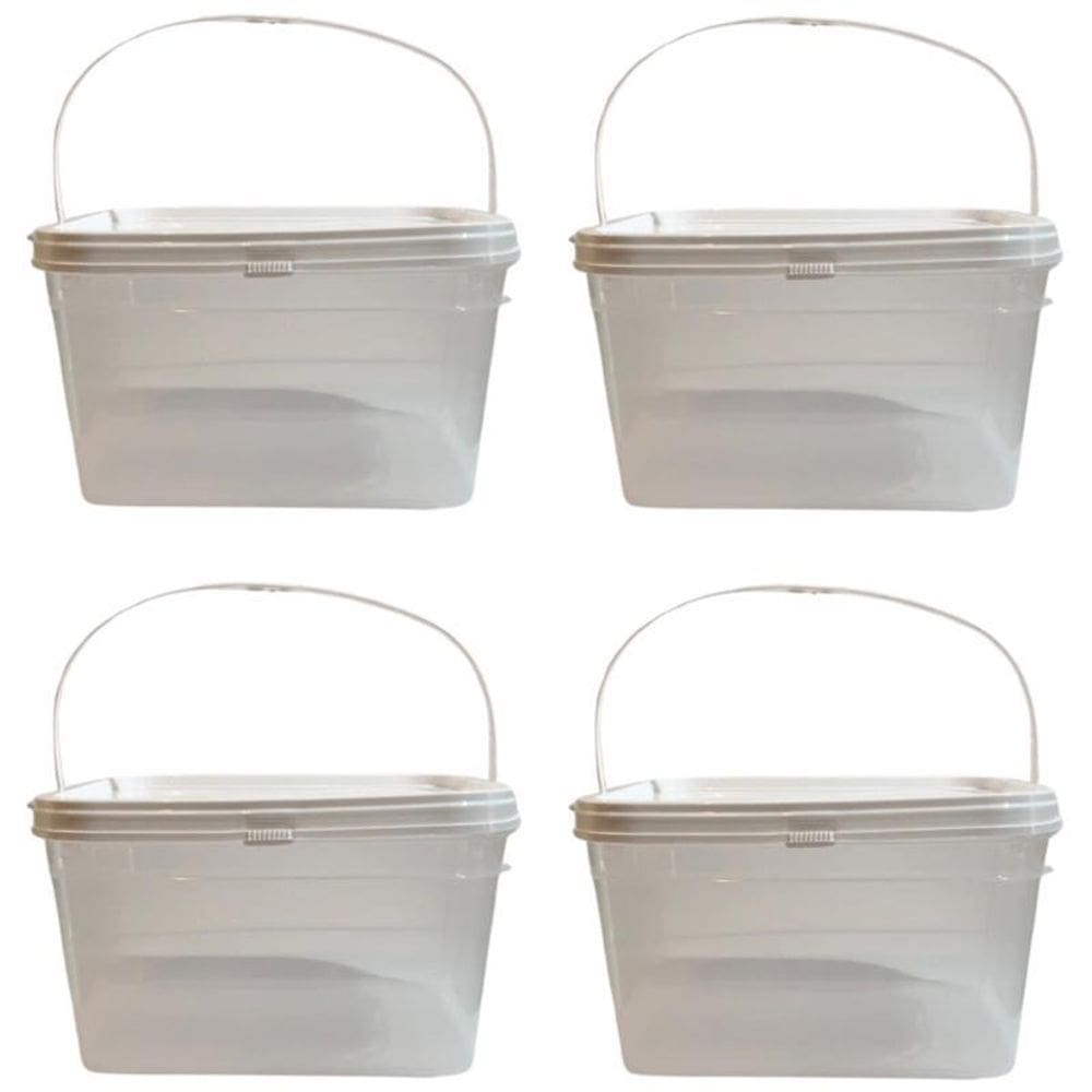 Balde Plastico Para Sorvete-Kit 4 Pçs