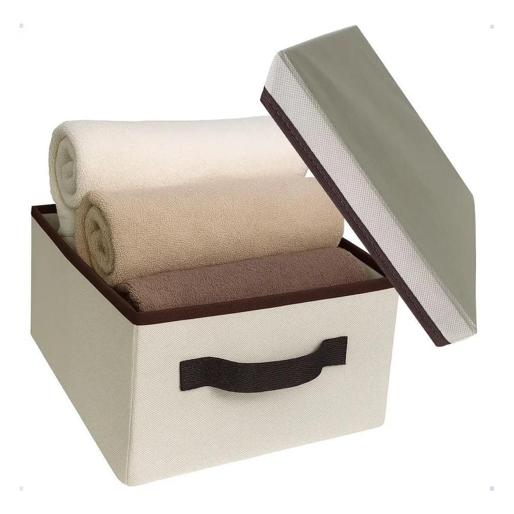 2X Caixa Com Tampa Para Organizar Guardar Roupas Armario Bar