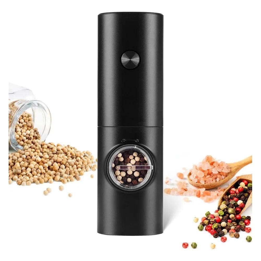 3X Moedor Elétrico Automático Sal Pimenta Tempero Preto