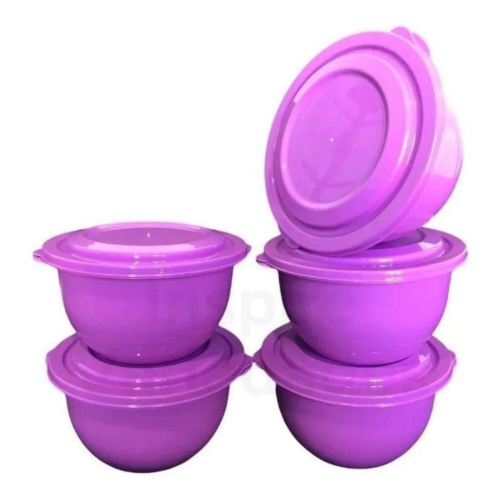 10X Kit  35 Pçs Pote Redondo 1L Plástico Cores Sorti