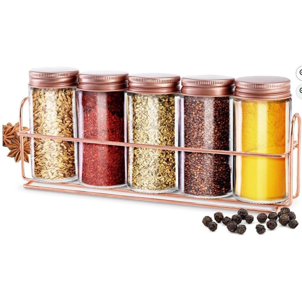 Porta Condimento com Suporte 5 peças Rose Gold - Dolce Home