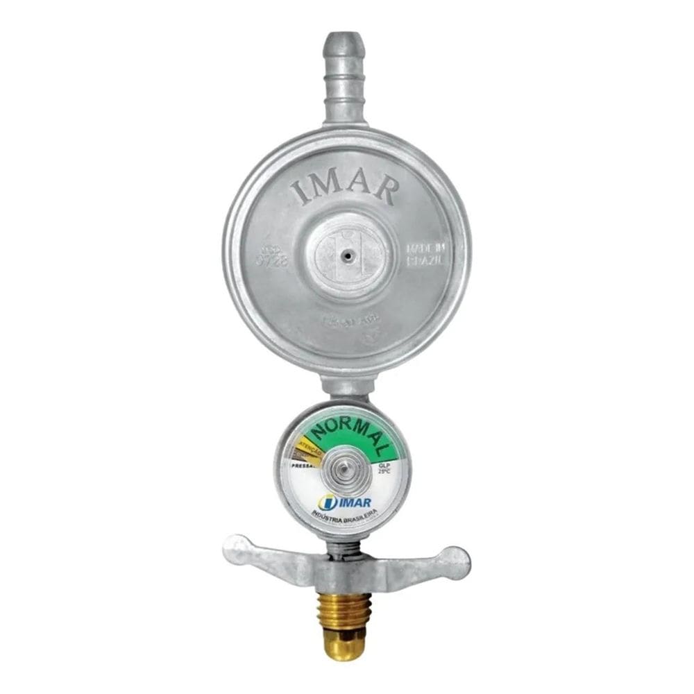 Registro Regulador De Gás Imar Com Válvula Manômetro Visor