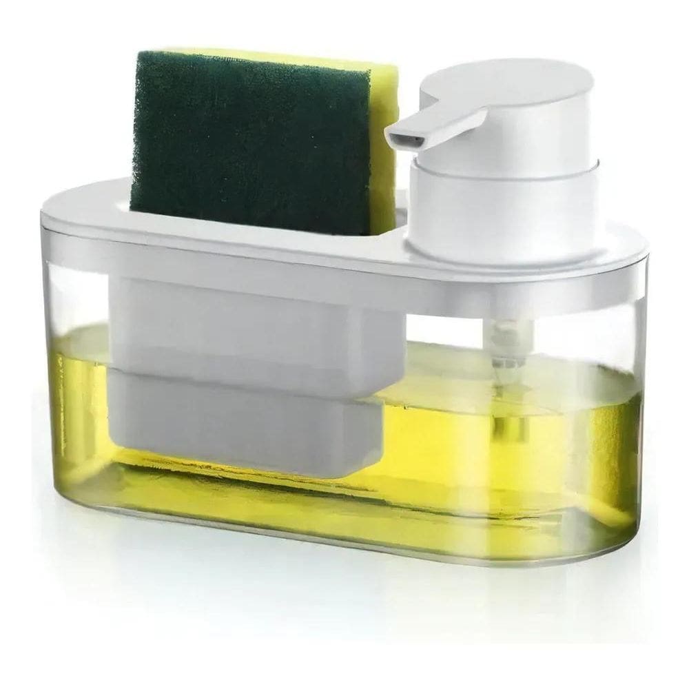 2X Dispenser Para Detergente E Bucha Arthi Cor Branco