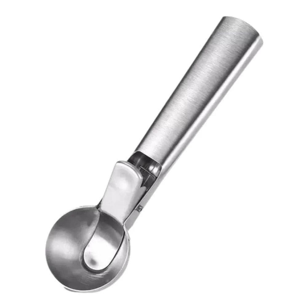 Colher Concha Pegador Sorvete Inox Bola Ejetor
