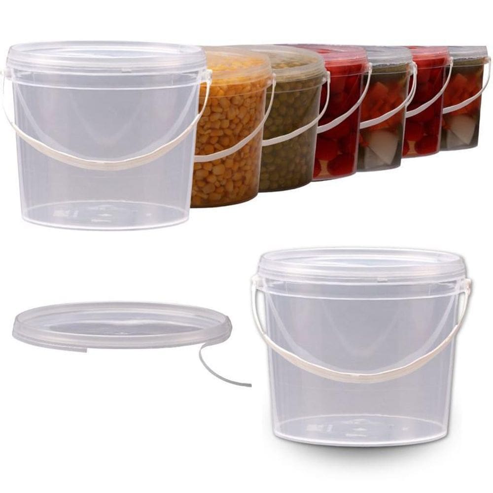 Balde Transparente Com Tampa Vedante 7 Pçs