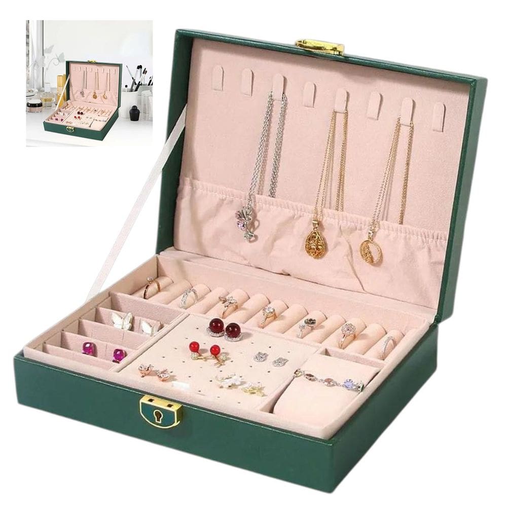 Porta Joias Brinco Anel Pulseira Cordao Relogio Acessorio Caixa Estojo Penteadeira Mesa Bancada Armazenamento