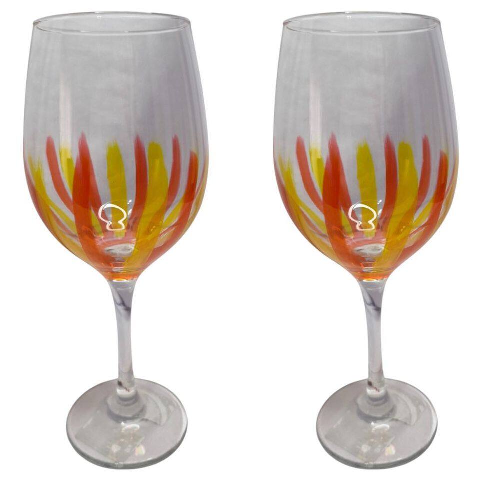 Kit 2 Taças De Vidro Grande 490Ml Vinho Água Azul