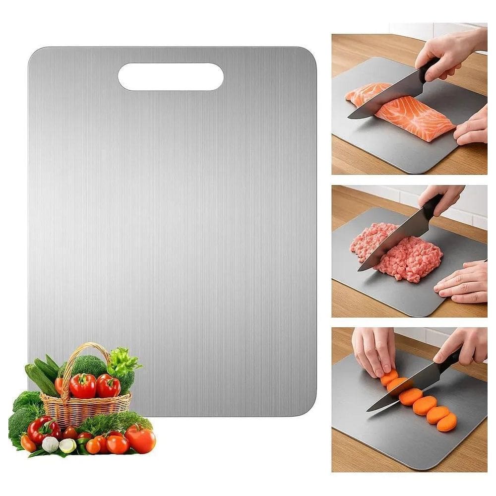 Tábua De Corte Aço Inox Para Cozinha Churrasco Prateado