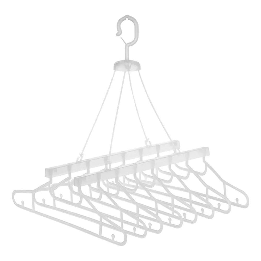 10X Varal 8 Cabides Transparente Retratil Camisa Camiseta F