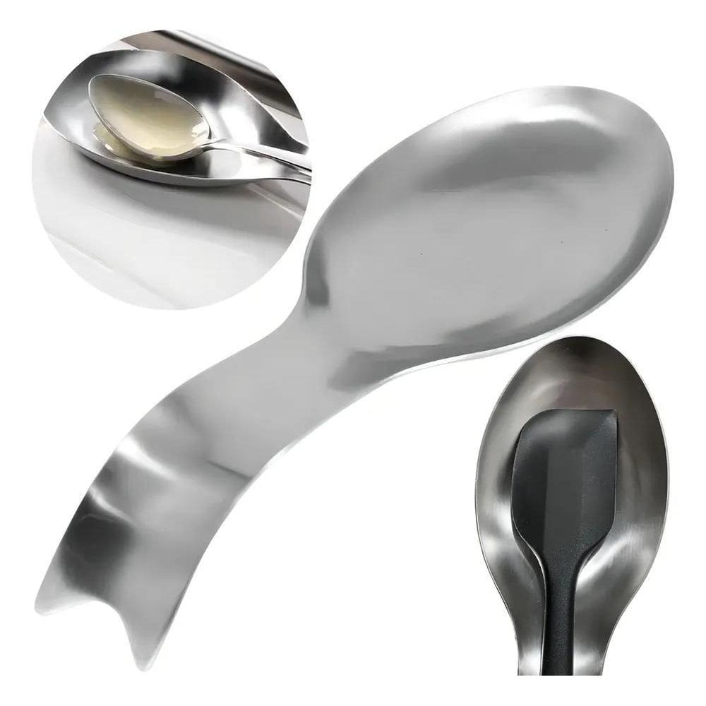 2X Clink Descanso Apoio Colher Talher Aço Inox Longo 26X9,5