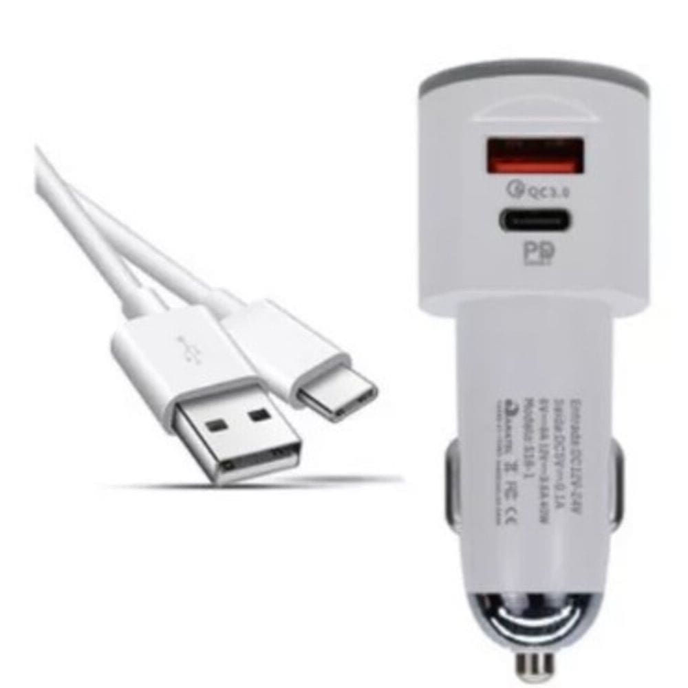 Carregador Veicular Turbo  9.1A PD+CQ 3.0 S18-1 + cabo