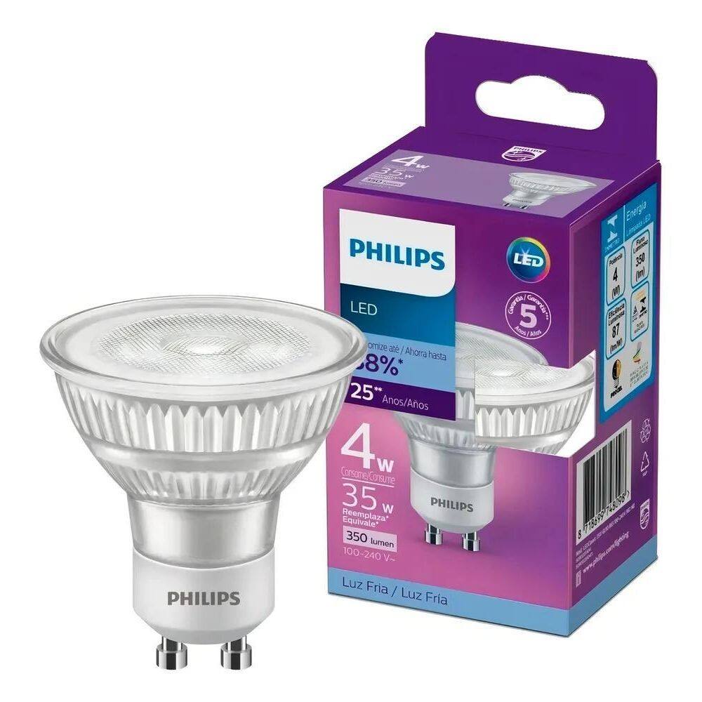 Lâmpada Led Philips Dicróica Base Gu10 Branca Fria - 4W