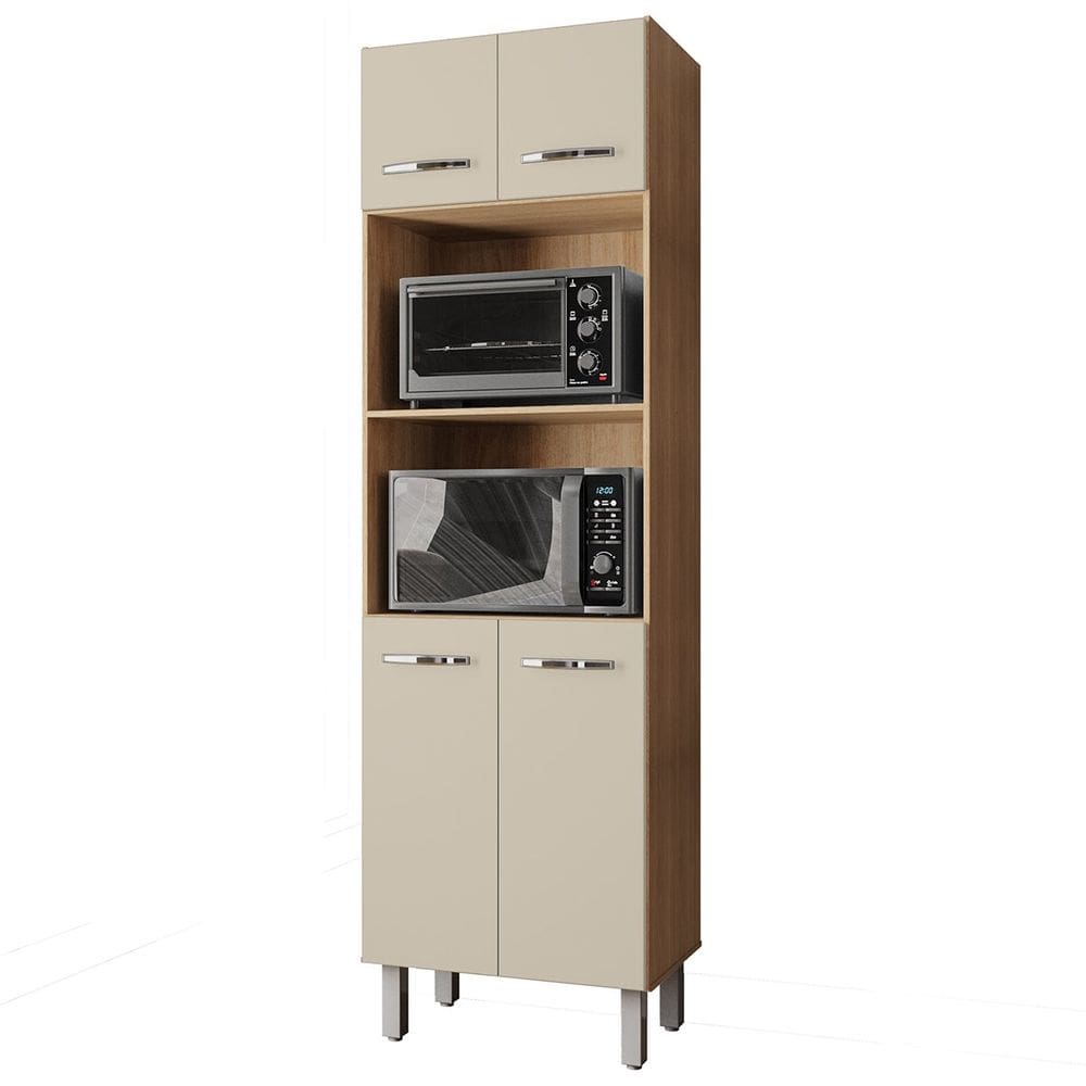 Paneleiro Alto com Nicho Micro-Ondas 4 Portas Lara