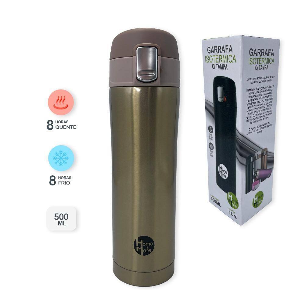 Garrafa Térmica Aço Inox 500Ml Com 5 Cores Para Escolher