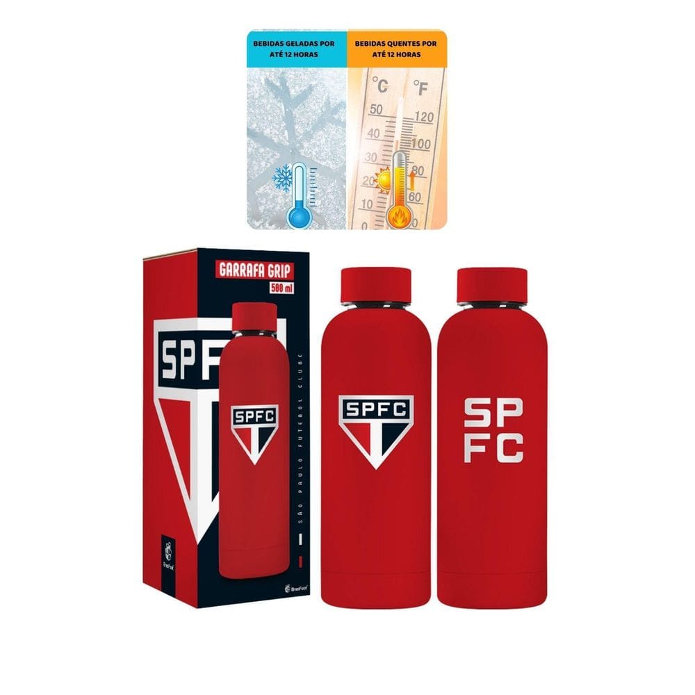 Garrafa Térmica Emborrachado Grip 500Ml Água Quente Frio