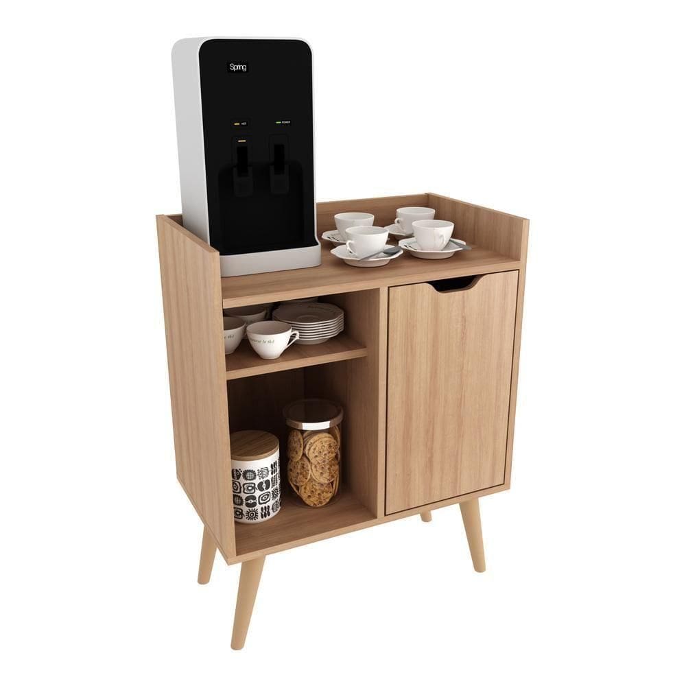 Balcão Cozinha Retrô Com 1 Porta E Prateleiras Multimóveis Cr20100 Amêndoa Amêndoa