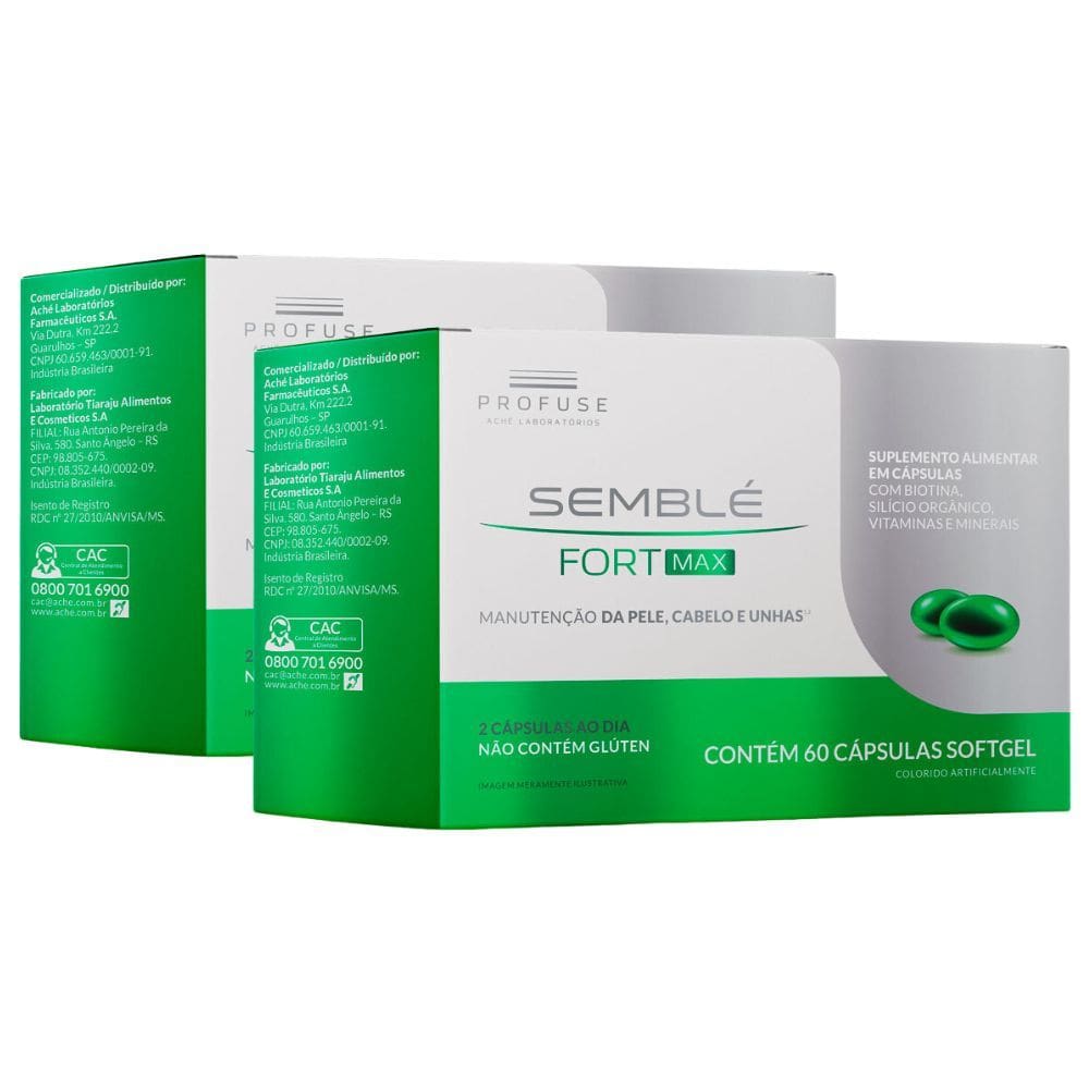 Kit 2 Semblé Fort Max com 60 Cápsulas