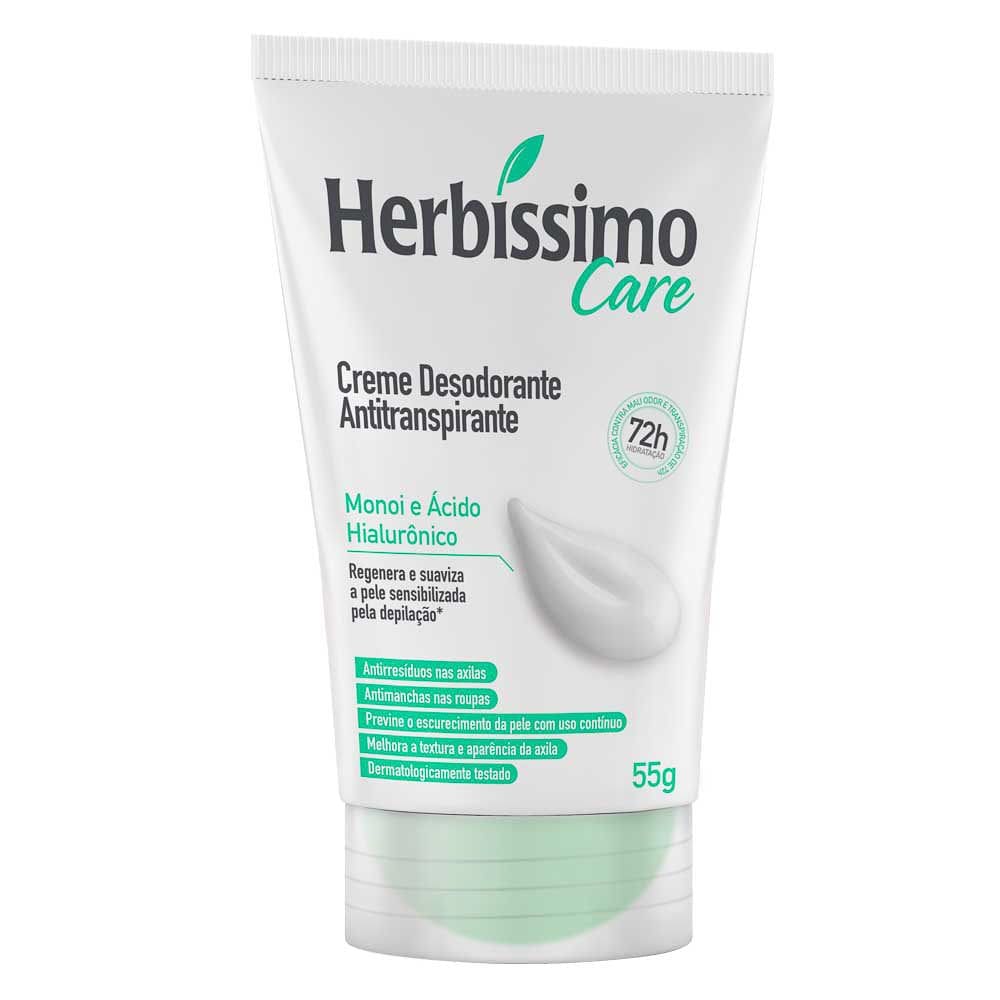 Creme Desodorante Herbíssimo Care Monoi & Ácido Hialurônico 72h com 55g