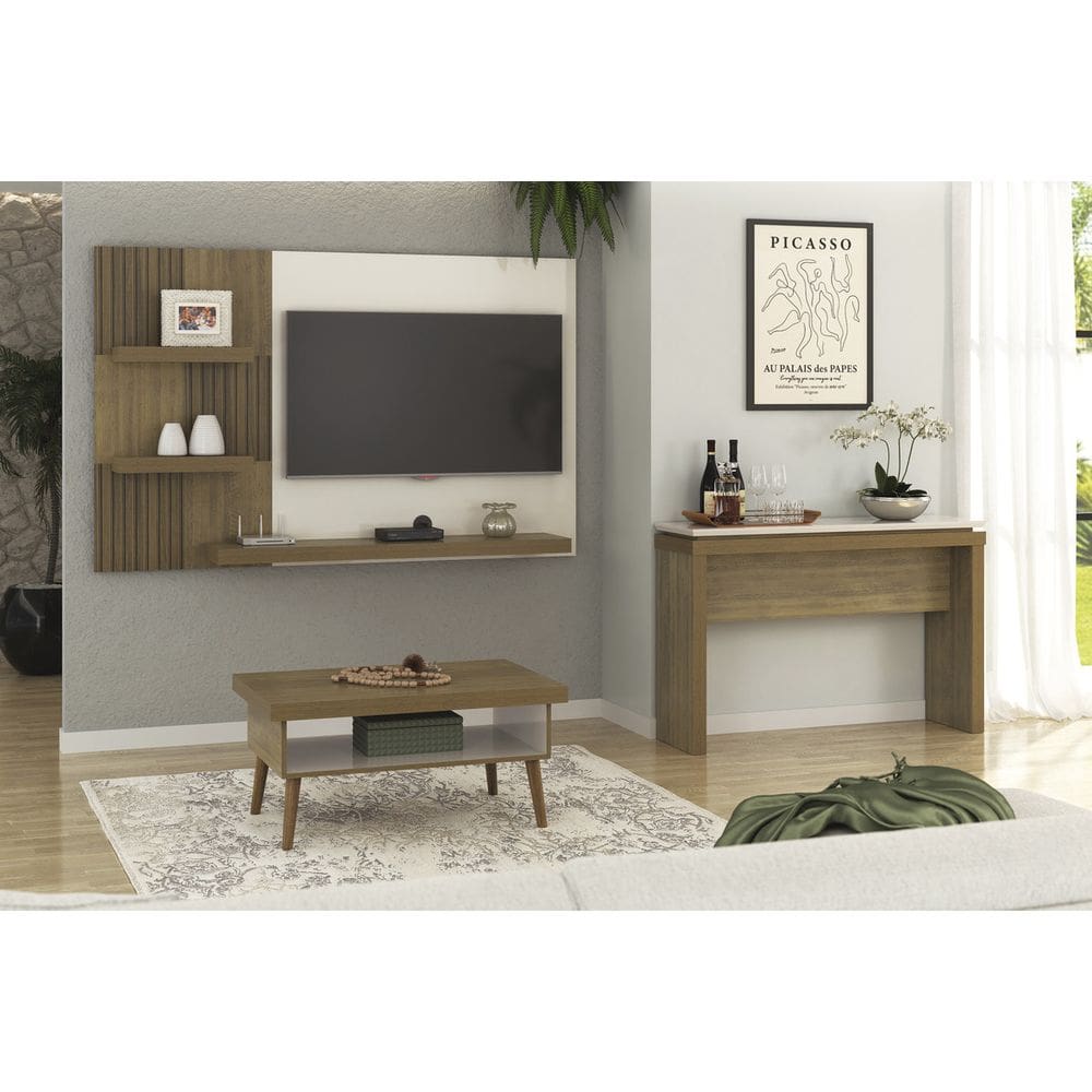 Conjunto Sala de Estar: Aparador + Painel + Mesa de Centro