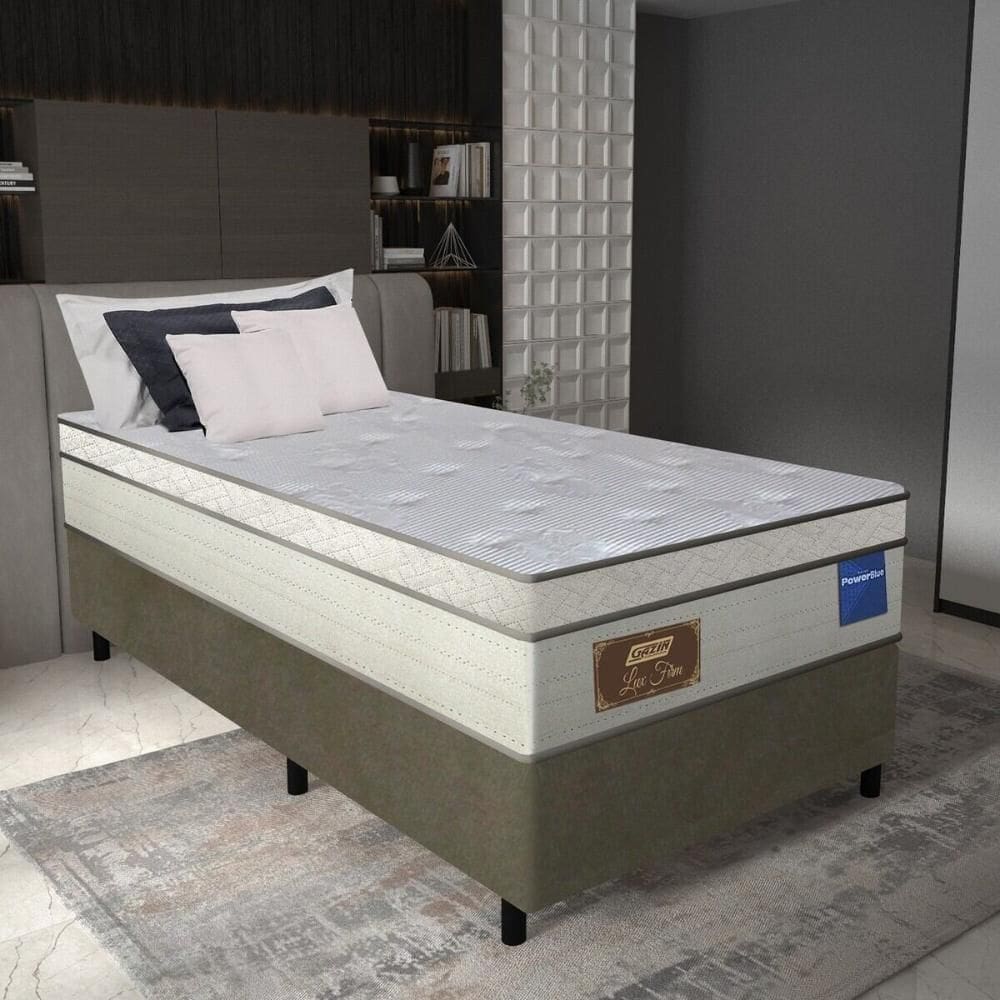 Cama Box Conjugado Solteiro Com Colchão 88x73x188 Lux Firm Gazin Cr35314 Areia-marrom