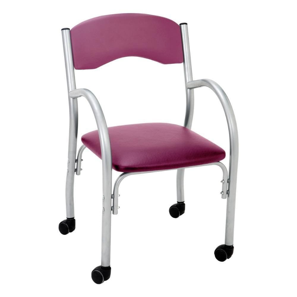 Cadeira De Escritório Estofada Com Rodízios 52cm Multimóveis Cr25288 Prata Rosa