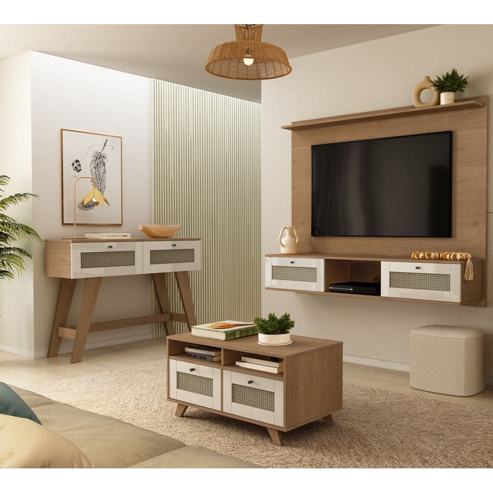 Conjunto Sala de Estar: Aparador + Painel + Mesa de Centro