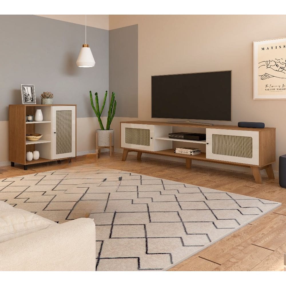 Conjunto Sala Charlotte: Rack 4675 + Buffet 4676