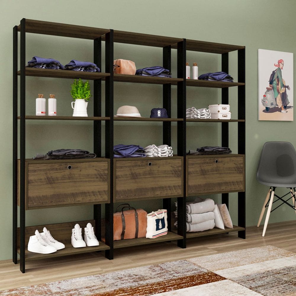 Conjunto Sala de Estar: 3 Estantes Match 4223