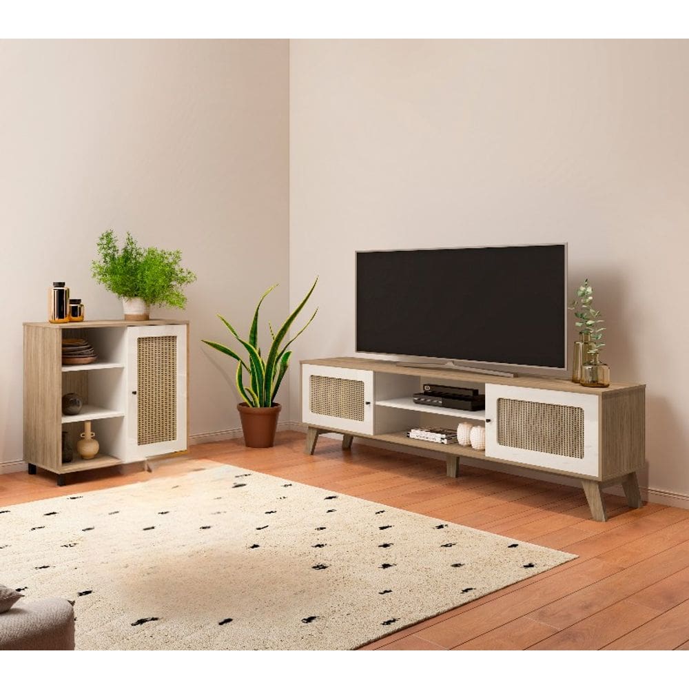 Conjunto Sala Charlotte: Rack 4525 + Buffet 4521