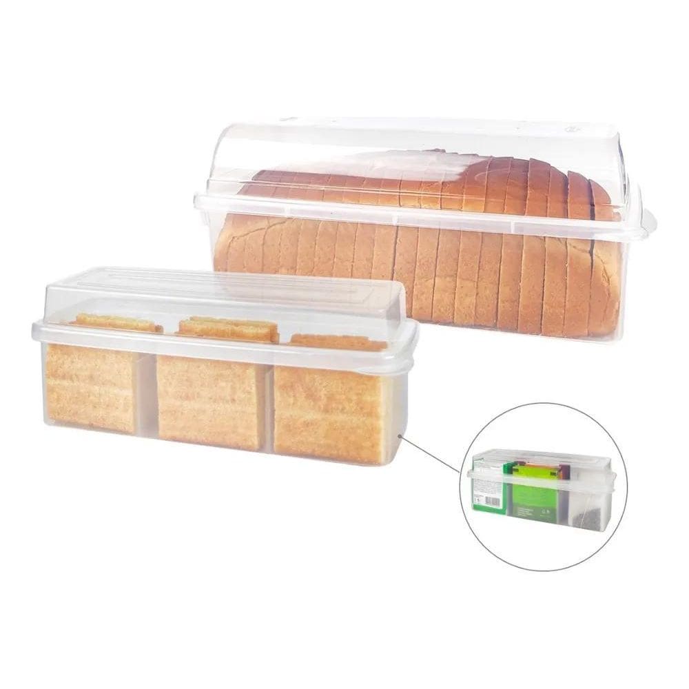 2X Kit Potes Porta Pão Bolo+Porta Torrada Biscoito Chá C/Tam